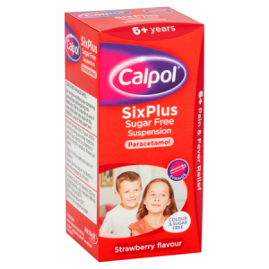 Calpol SixPlus Sugar Free Strawberry paracetamol suspension 80ml