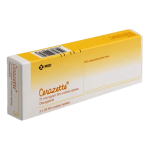 Cerelle 75mcg desogestral 3x28 film-coated tablets