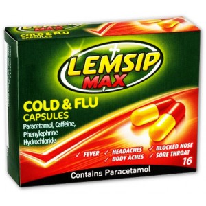 Lemsip max paracetamol cold and flu 16 capsules