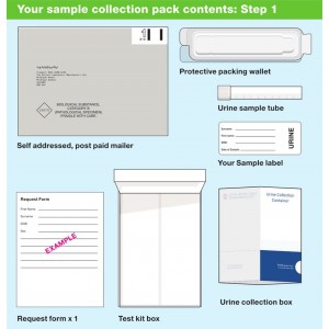 Contents of full STI urine test kit