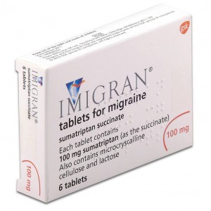 GSK Imigran 100mg sumatriptan 6 tablets for migraine