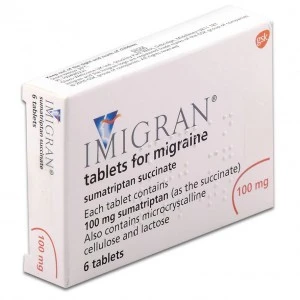 GSK Imigran 100mg sumatriptan 6 tablets for migraine