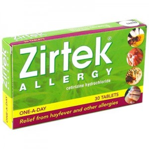 Zirtek allergy one-a-day cetirizine 30 tablets for hayfever and allergies