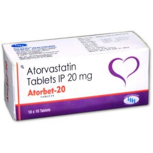 Atorvastatin IP 20mg Atorbet-20 tablets