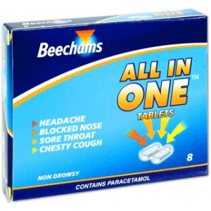 Beechams All In One 8 tablets for Colds and Flu