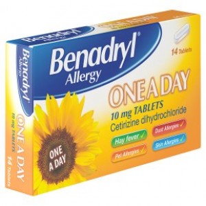 Benadryl Allergy one-a-day 10mg cetirizine 14 tablets