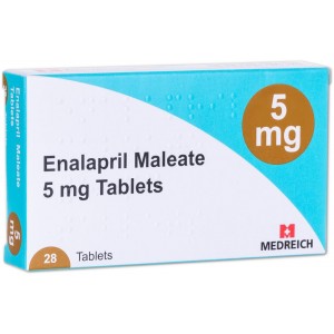 Enalapril maleate 5mg 28 tablets for high blood pressure