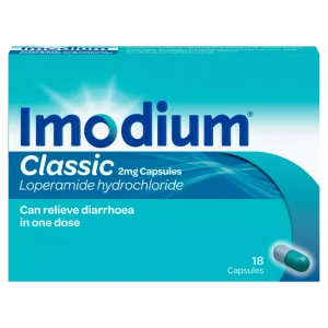 Imodium Classic 2mg loperamide hydrochloride tablets for diarrhoea