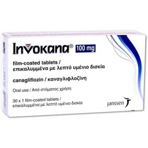 Invokana canagliflozin 100mg 30 tablets for diabetes
