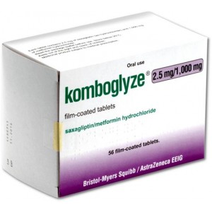 Komboglyze 2.5mg/1000mg saxagliptin and metformin 56 film-coated tablets