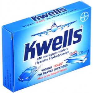 Kwells hyoscine 300mcg travel sickness melt in the mouth tablets