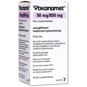 Vokanamet 50mg/850mg canagliflozin and metformin film-coated tablets