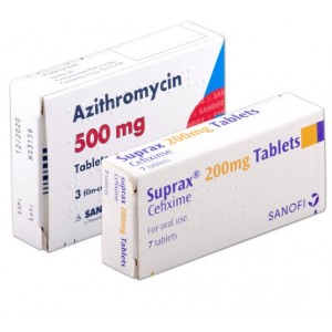 Azithromycin 500mg and Suprax cefixime 200mg tablets for gonorrhoea