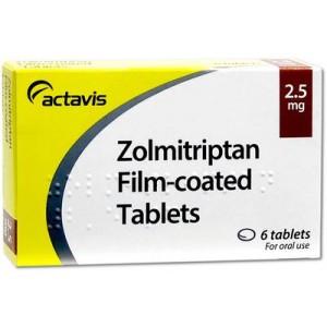 Zolmitriptan 2.5mg 6 tablets for migraine