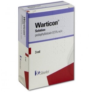 Warticon podophyllotoxin 3ml solution for genital warts